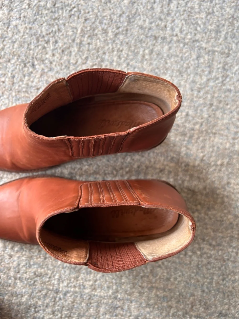 Women's Madewell The Ryan Chelsea Bootie Brown Leather E2331 Size 8.5